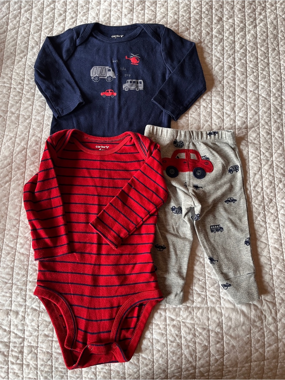 Carter's Red & Navy Striped and Graphic Set 6m - Picture 1 of 4